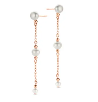 Athena Ohrringe - Sterling Silber rosa vergoldet - Süßwasserperlen